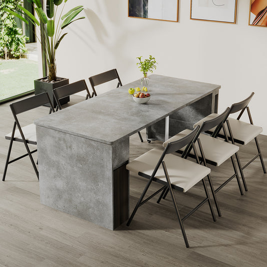 Industrial Style Cement grey Extending dining table